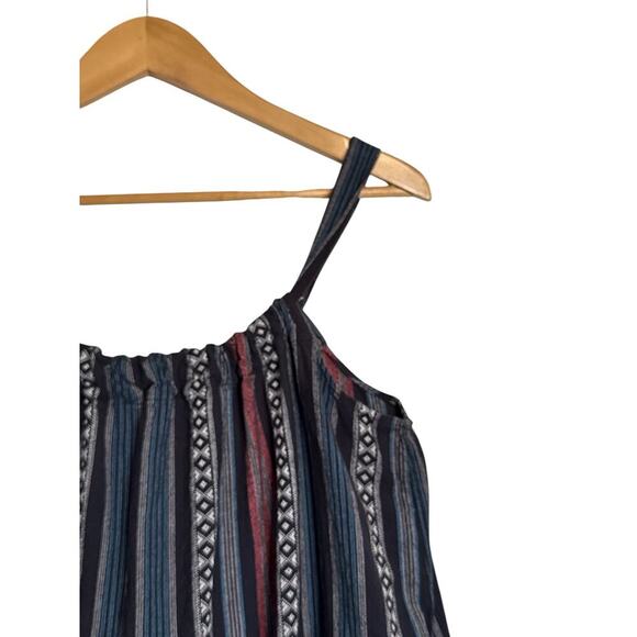 Adam Levine Women Sleeveless Geo Striped Cotton Pullover Mini Dress Size L Multi - Picture 4 of 9